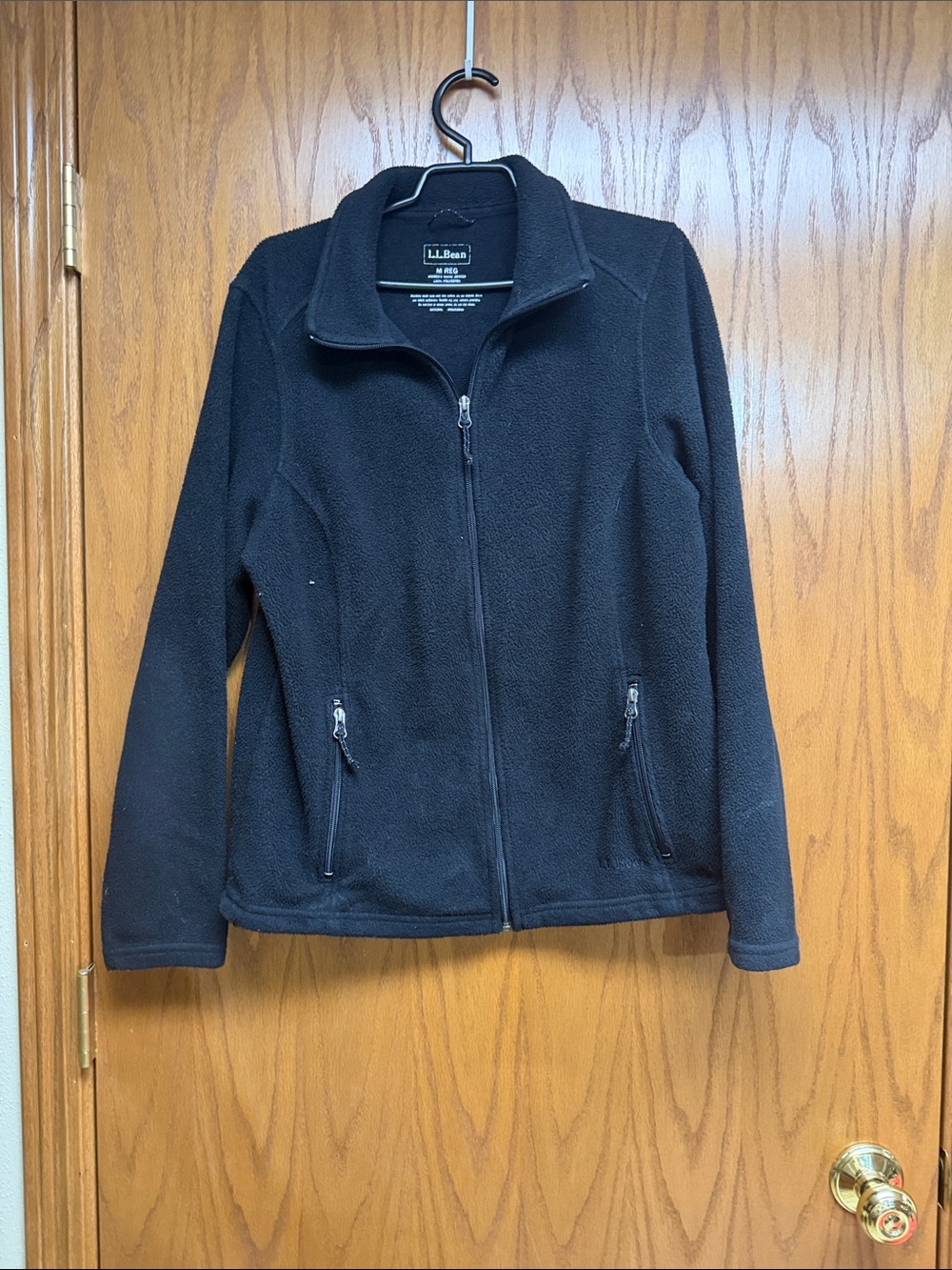 L.L. Bean Women's Black Teddy Fleece Full-Zip Jacket
